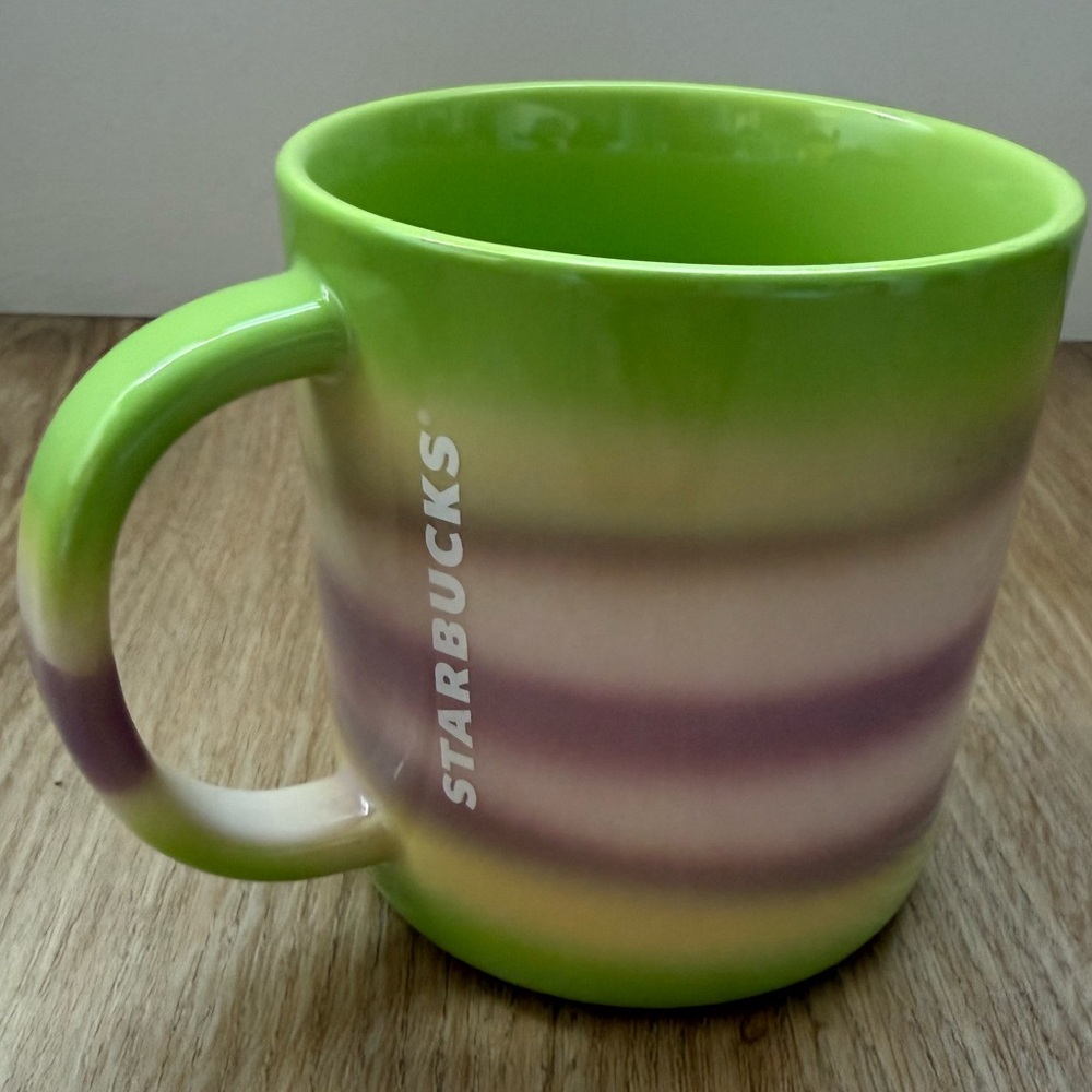 Starbucks Green Ombre Stripe Mug 14 oz Ceramic Coffee Cup 2025